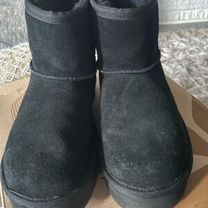 Ugg girls platform Black Suede Boots